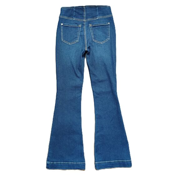 INC DENIM Pull-On Flare High Rise Sz 4 Women's Dark Wash Stretch Jeans - Picture 2 of 4